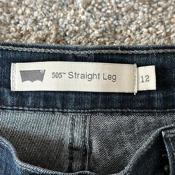 Levi’s 505 Straight Leg Dark Wash Jeans - Picture 7 of 8
